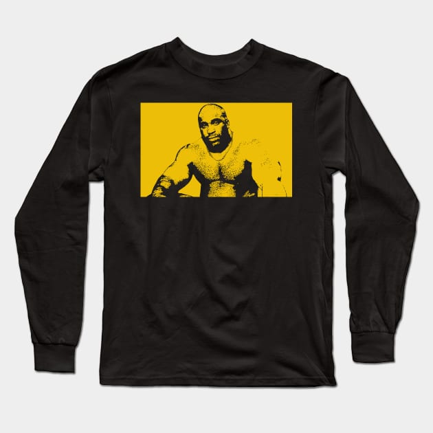 Barry Wood - Large Black Man in Yellow Long Sleeve T-Shirt by giovanniiiii